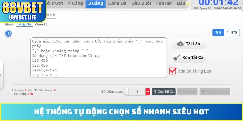 Hệ thống tự động chọn số nhanh siêu hot